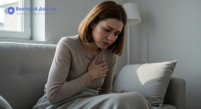 У девушки боли в сердце